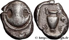Greek Coins BEOTIA - THEBES Type : Statère  Date : c. 425-400 AC.  Mint name / Town : Thèbes, Béotie  Metal : silver  Diameter : 22,5  mm Orientation dies : 1  h. Weight : 12,03  g. Rarity : R1  Obver