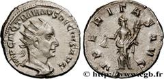 Roman coins TRAJAN DECIUS Type : Antoninien  Date : 250  Mint name / Town : Rome  Metal : billon  Millesimal fineness : 400  ‰ Diameter : 22  mm Orientation dies : 12  h. Weight : 4,11  g. Officine : 