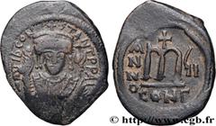 Byzantine coins TIBERIUS II CONSTANTINE Type : Follis  Date : an 7  Mint name / Town : Constantinople  Metal : copper  Diameter : 35  mm Orientation dies : 7  h. Weight : 12,27  g. Rarity : R1  Offici