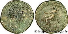 COMMODUS Sesterce Augustus 189 Rome R1 copper (29mm, 19,96g, 12h) Obverse : M COMMODVS ANT P - FELIX AVG BRIT Tête laurée de Commode à droite (O*) Reverse : SECVRIT ORB P M TR P XIIII IMP VIII/ S|C// 