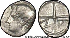 MASSALIA - MARSEILLE(350-220 avant J.-C.) Obole signée dans le favori N° v15_0056    Date : c. 250-220 AC. Métal : argent Diamètre : 10mm Axe des coins : 6h. Poids : 0,63g. Degré de rareté : R2 Etat d