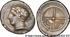 MASSALIA - MARSEILLE(IIIe - Ier siècles avant J.-C.) Obole N° v15_0068    Date : c. 121-82 AC. Métal : argent Diamètre : 13mm Axe des coins : 1h. Poids : 0,59g. Etat de conservation : TTB+ Prix de dép