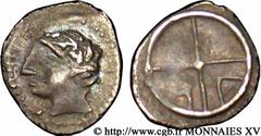 MASSALIA - MARSEILLE(IIIe - Ier siècles avant J.-C.) Obole, imitation N° v15_0073    Date : c. 121-82 AC. Métal : argent Diamètre : 11,5mm Axe des coins : 10h. Poids : 0,54g. Etat de conservation : TT