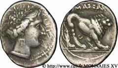 MASSALIA - MARSEILLE(IIIe - Ier siècles avant J.-C.) “Drachme légère” ou tétrobole N° v15_0091    Date : 200-150 AC. Métal : argent Diamètre : 16,5mm Axe des coins : 6h. Poids : 2,64g. Degré de rareté