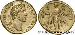 ANTONINUS PIUS Sesterce Augustus 147 Rome R1 copper (31,5mm, 28,10g, 12h) Obverse : ANTONINVS AVG - PIVS P P TR P Tête laurée d'Antonin le Pieux à droite (O*) Reverse : CO-S - I-III/ PAX|AVG/ S|C Pax 