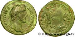 ANTONINUS PIUS As, (MB, Æ 28) Augustus 140 Rome R2 copper (28mm, 12,00g, 6h) Obverse : ANTONINVS. - AVG PIVS P P Tête laurée d’Antonin le Pieux à droite (O*) Reverse : T-R. - POT. - COS III / SC Mars 