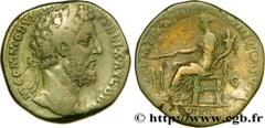 COMMODUS Sesterce, (GB, Æ 30) Augustus 188 Rome R1 bronze (30mm, 19,02g, 12h) Obverse : M COMMODVS ANT- P FELIX AVG BRIT Tête laurée de Commode à droite (O*) Reverse : P - M - TR P XIII IMP VIII - COS