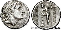 MACEDONIA - MACEDONIAN KINGDOM - DEMETRIOS POLIORKETES Tétradrachme Coinage in the name of Demetrios type c. 291-290 AC. Chalcis, Eubée R2 silver (26,5mm, 17,01g, 12h) Obverse : Anépigraphe Tête de Dé