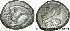 LYCIA - SATRAPS OF LYCIA - ANONYMOUS Statère c. 520-480 AC Atelier indéterminé R3 silver (18,5mm, 9,47g, 6h) Obverse : Anépigraphe Protomé de sanglier à gauche avec la bordure pointillée Reverse : Ané