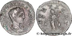 SEVERUS ALEXANDER Denier Augustus 223 Antioche R1 silver (19mm, 2,65g, 12h) Obverse : IMP SEV ALEXAND AVG Buste lauré, drapé et cuirassé d'Alexandre Sévère à droite, vu de trois quarts en arrière (A*2