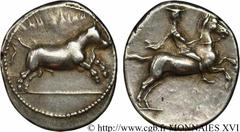 THESSALIE - LARISSA(420-360 avant J.-C.) Drachme N° v16_0035    Date : c. 420-395 AC. Nom de l'atelier : Thessalie, Larissa Métal : argent Diamètre : 20,50mm Axe des coins : 12h. Poids : 5,92g. Degré 