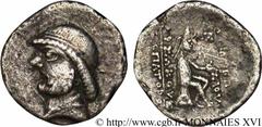 ROYAUME PARTHE - PHRAATES II(138-127 avant J.-C.) Drachme N° v16_0077    Nom de l'atelier : Ecbatane Métal : argent Diamètre : 19mm Axe des coins : 12h. Poids : 3,28g. Degré de rareté : R2 Etat de con