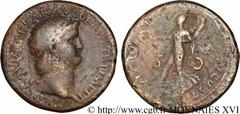 NERON(13/10/54-9/06/68)Nero Claudius Cوsar Drusus Germanicus Dupondius, (MB, ئ 27) N° v16_0453    Date : 64 Nom de l'atelier : Rome Métal : bronze Diamètre : 27mm Axe des coins : 6h. Poids : 13,44g. E