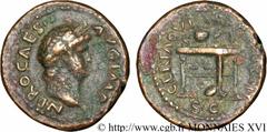 NERON(13/10/54-9/06/68)Nero Claudius Cوsar Drusus Germanicus Semis d’orichalque, (PB, ئ 19) N° v16_0457    Date : 64 Nom de l'atelier : Rome Métal : bronze Diamètre : 18,5mm Axe des coins : 6h. Poids 