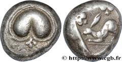 KYRENAICA - KYRENE Drachme c. 500 AC. Cyrène, Cyrénaïque R3 silver (12mm, 3,88g, 3h) Obverse : Anépigraphe Graine de silphium dans sa gousse ouverte Reverse : Anépigraphe Lièvre en position d’arrêt su