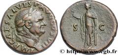 VESPASIANUS As 76 Rome R1 copper (25mm, 12,98g, 6h) Obverse : IMP CAESAR VES-P AVG COS VII Tête laurée de Vespasien à droite (O*) Reverse : S|C Spes (l'Espérance) marchant à gauche, tenant une fleur d