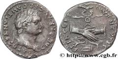 DOMITIANUS Denier Caesar under Vespasianus 79 Rome R1 silver (18,5mm, 3,09g, 6h) Obverse : CAESAR AVG F DOMITINANVS COS VI Tête laurée de Domitien à droite (O*) Reverse : PRINCEPS - IVVENTVTIS Deux ma