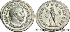 SEVERUS ALEXANDER Denier Augustus 231 Rome R1 silver (20mm, 3,32g, 6h) Obverse : IMP ALEXAN-DER PIVS AVG Buste lauré et drapé d'Alexandre Sévère à droite, vu de trois quarts en avant (A*01) Reverse : 