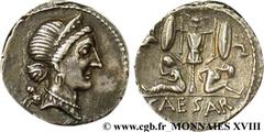 JULES CESAR(13/07/100-15/03/44 avant J.-C.)Caius Julius Cوsar Denier N° v18_0259    Date : 45 AC. Nom de l'atelier : Espagne, avec César Métal : argent Diamètre : 19mm Axe des coins : 6h. Poids : 3,92