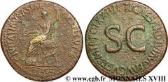 TIBERE(19/08/14-16/03/37)Tiberius Claudius NeroAuguste(14-37) Sesterce, (GB, ئ 35) N° v18_0281    Date : 22-23 Nom de l'atelier : Rome Métal : bronze Diamètre : 35mm Axe des coins : 12h. Poids : 26,49