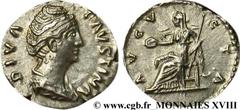 FAUSTINE MERE(+141)Annia Galeria FaustinaConsécration d'Antonin le Pieux Denier N° v18_0375    Date : c. après 148 Nom de l'atelier : Rome Métal : argent Diamètre : 16,5mm Axe des coins : 6h. Poids : 