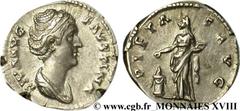 FAUSTINE MERE(+141)Annia Galeria FaustinaConsécration d'Antonin le Pieux Denier N° v18_0377    Date : c. 145 Nom de l'atelier : Rome Métal : argent Diamètre : 17,5mm Axe des coins : 6h. Poids : 3,38g.