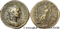 ELAGABAL(16/05/218-12/03/222)Marcus Aurelius Antoninus Sesterce, (GB, ئ 33) N° v18_0499    Date : 218 Nom de l'atelier : Rome Métal : bronze Diamètre : 32,5mm Axe des coins : 12h. Poids : 26,90g. Degr