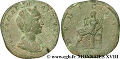 JULIA MAESA(+223 ou 226)Julia MوsaSœur de Julia Domna, mère de Julia Soémias et de Julia Mamée, grand-mère d'Elagabal et d'Alexandre Sévère - Augusta(218-223/226) Sesterce, (GB, ئ 31) N° v18_0508    D