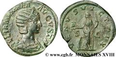 JULIA MAMEE(+235)Julia MamaeaFille de Julia Mوsa, mère d'Alexandre Sévère - Augusta(221-235) Sesterce, (GB, ئ 32) N° v18_0526    Date : 231 Nom de l'atelier : Rome Métal : bronze Diamètre : 32mm Axe d