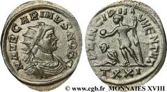 CARIN(10/282-09/285)Marcus Aurelius CarinusCésar(10/282-03/283) Aurelianus N° v18_0635    Date : 282 Nom de l'atelier : Ticinum Métal : billon Diamètre : 25mm Axe des coins : 12h. Poids : 3,96g. Degré