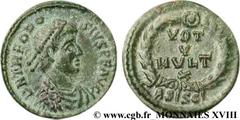 THEODOSE Ier(19/01/379-17/01/395)Flavius Theodosius Nummus ou demi-nummus, (ئ 4) N° v18_0755    Date : 383 Nom de l'atelier : Savie, Siscia Métal : cuivre Diamètre : 15,5mm Axe des coins : 6h. Poids :