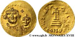 HERACLIUS et HERACLIUS CONSTANTIN(22/01/613-4/07/638) Solidus N° v18_0770    Date : 616-625 Nom de l'atelier : Constantinople Métal : or Diamètre : 20,5mm Axe des coins : 7h. Poids : 4,46g. Etat de co