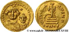 HERACLIUS et HERACLIUS CONSTANTIN(22/01/613-4/07/638) Solidus N° v18_0772    Date : 616-625 Nom de l'atelier : Constantinople Métal : or Diamètre : 20mm Axe des coins : 6h. Poids : 4,49g. Etat de cons