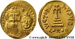 CONSTANS II(09/641-15/07/668) Solidus N° v18_0780    Date : 654-659 Nom de l'atelier : Constantinople Métal : or Diamètre : 19mm Axe des coins : 6h. Poids : 4,45g. Degré de rareté : R1 Etat de conserv
