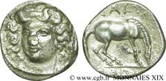 THESSALIE - LARISSA(400-344 avant J.-C.) Drachme N° v19_0067    Date : c. 350 AC. Nom de l'atelier : Thessalie, Larissa Métal : argent Diamètre : 18,5mm Axe des coins : 4h. Poids : 5,77g. Degré de rar