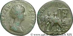 FAUSTINE MERE(+141)Annia Galeria FaustinaConsécration d'Antonin le Pieux Sesterce, (GB, ئ 32) N° v19_0222    Date : c. 147 Nom de l'atelier : Rome Métal : bronze Diamètre : 32mm Axe des coins : 6h. Po