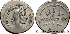 JULIUS CAESAR Type : Denier  Date : avril  Date : 44 AC.  Mint name / Town : Rome  Metal : silver  Millesimal fineness : 950  ‰ Diameter : 19,5  mm Orientation dies : 12  h. Weight : 3,65  g. Rarity :