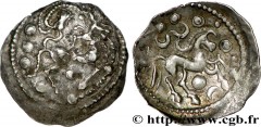 GALLIA BELGICA - AMBIANI (Area of Amiens) Type : Denier d'argent scyphate, au cheval retourné - exemplaire DT. S419A  Date : c. 60-50 AC.  Metal : silver  Diameter : 16  mm Orientation dies : 1  h. We