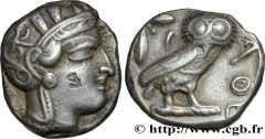 ATTICA - ATHENS Type : Tétradrachme  Date : c. 420 AC.  Mint name / Town : Athènes, Attique  Metal : silver  Diameter : 24,5  mm Orientation dies : 9  h. Weight : 16,94  g. Obverse legend : Anépigraph
