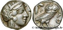 ATTICA - ATHENS Type : Tétradrachme  Date : c. 420 AC.  Mint name / Town : Athènes, Attique  Metal : silver  Diameter : 22,5  mm Orientation dies : 9  h. Weight : 17,13  g. Obverse legend : Anépigraph