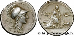 ROMAN REPUBLIC - ANONYMOUS Type : Denier  Date : 115-114 AC.  Mint name / Town : Rome  Metal : silver  Millesimal fineness : 950  ‰ Diameter : 20  mm Orientation dies : 5  h. Weight : 3,85  g. Rarity 