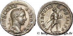 SEVERUS ALEXANDER Type : Denier  Date : 230  Mint name / Town : Rome  Metal : silver  Millesimal fineness : 500  ‰ Diameter : 20  mm Orientation dies : 8  h. Weight : 3,51  g. Rarity : R2  Officine : 