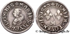 PRINCIPAUTY OF DOMBES - MARIE OF BOURBON-MONTPENSIER Type : Essai du denier tournois en argent  Date : 1620  Mint name / Town : Trévoux  Metal : silver  Diameter : 18  mm Orientation dies : 6  h. Weig