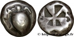 AIGINA - AIGINA ISLAND - AIGINA Type : Statère  Date : c. 525-475 AC.  Mint name / Town : Égine, Aegina  Metal : silver  Diameter : 19  mm Weight : 12,11  g. Rarity : R1  Obverse legend : Anépigraphe 