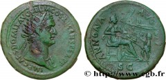 DOMITIANUS Type : Dupondius  Date : 86  Mint name / Town : Rome  Metal : copper  Diameter : 28,5  mm Orientation dies : 6  h. Weight : 13,21  g. Rarity : R3  Obverse legend : IMP CAES DOMIT AVG GERM -