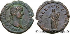 TRAJANUS Type : Semis, monnaie des mines  Date : 102-103  Mint name / Town : Atelier incertain, Dacie  Metal : copper  Diameter : 15  mm Orientation dies : 12  h. Weight : 2,17  g. Rarity : R3  Obvers