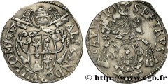 COMTAT-VENAISSIN - ALEXANDRE VII (Fabius Chigi) Type : Carlin  Date : 1657  Mint name / Town : Avignon  Metal : silver  Diameter : 23  mm Orientation dies : 11  h. Weight : 2,09  g. Rarity : R2  Obver