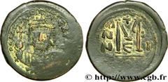HERACLIUS 5/10/610-11/01/641) Héraclius seul (5/10/610-22/01/613) Follis 612-613 N° bby_208314 Date : 612-613 Nom de l'atelier : Cyzique Métal : cuivre Diamètre : 31mm Axe des coins : 12h. Poids : 12,