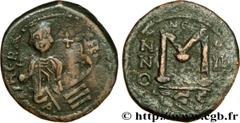 HERACLIUS et HERACLIUS CONSTANTIN (22/01/613-4/07/638) Follis 611-612 o615u 614- N° bby_208648 Date : 611-612 o615u 614- Nom de l'atelier : Thessalonique Métal : cuivre Diamètre : 28mm Axe des coins :