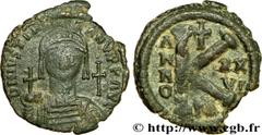 JUSTINIEN Ier (1/08/527-14/11/565) Demi-follis 552-553 N° bby_208888 Date : 552-553 Nom de l'atelier : Nicomédie Métal : cuivre Diamètre : 25mm Axe des coins : 6h. Poids : 6,34g. Degré de rareté : R1 